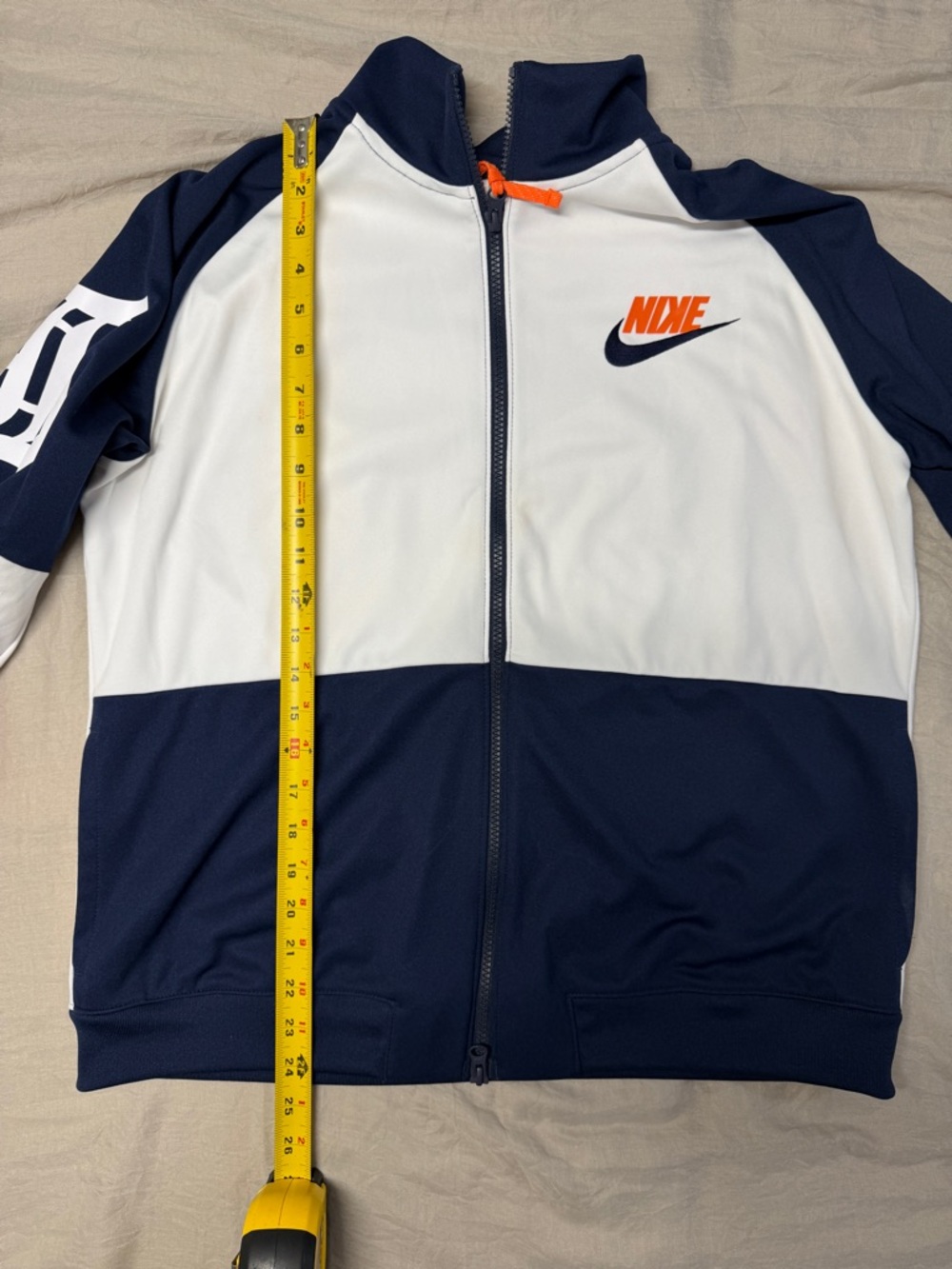 Nike Detroit Tigers MLB Zip Up Jacket XL Colorblock Navy White Orange - Picture 3 of 9